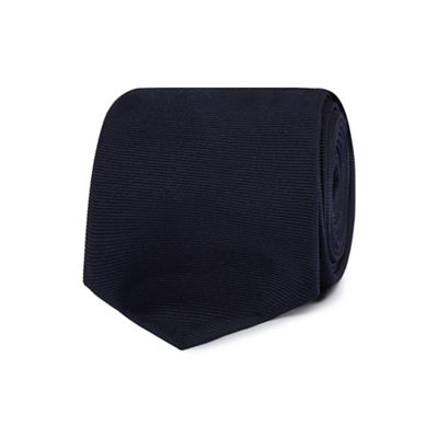 The Collection Navy ribbed slim silk tie